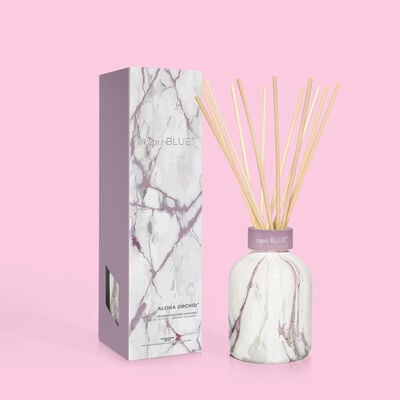 Aloha Orchid Modern Marble Petite Reed Diffuser, 5.7 fl oz